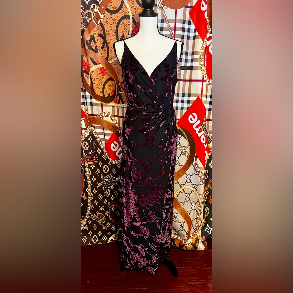 Elegant Black and Purple Women's Dress